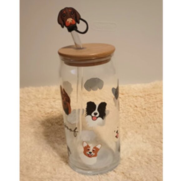 The Paper Store's Various Dog Breeds (20 oz.)Glass Tumbler with Straw & Topper - Picture 6 of 9